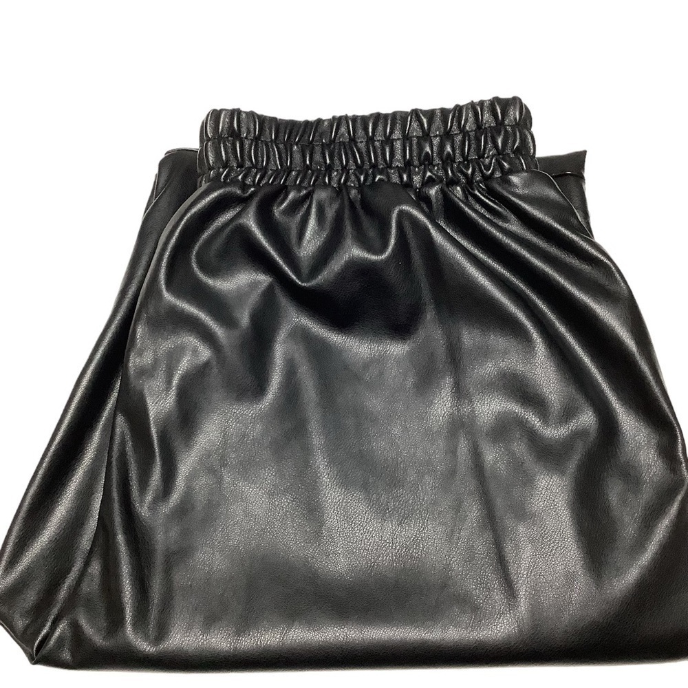 FABLETICS Black Faux Leather Jogger Athleisure Pants Size M